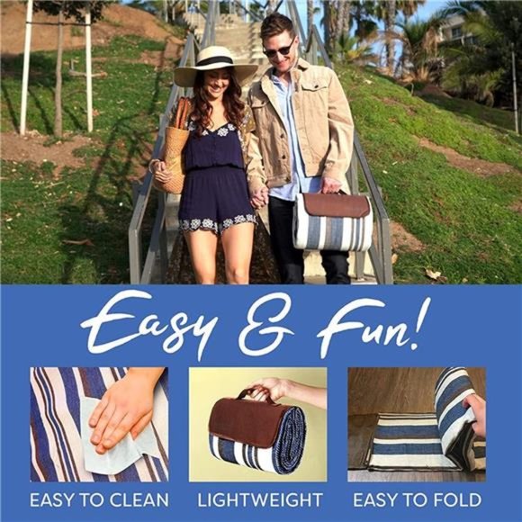 Picnic Blankets Dual Layers Picnic Blanket 60 X 75 Outdoor Water-Resistant Mat - Picture 7 of 7